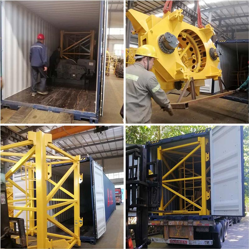 deliver luffing tower crane to southeast asia