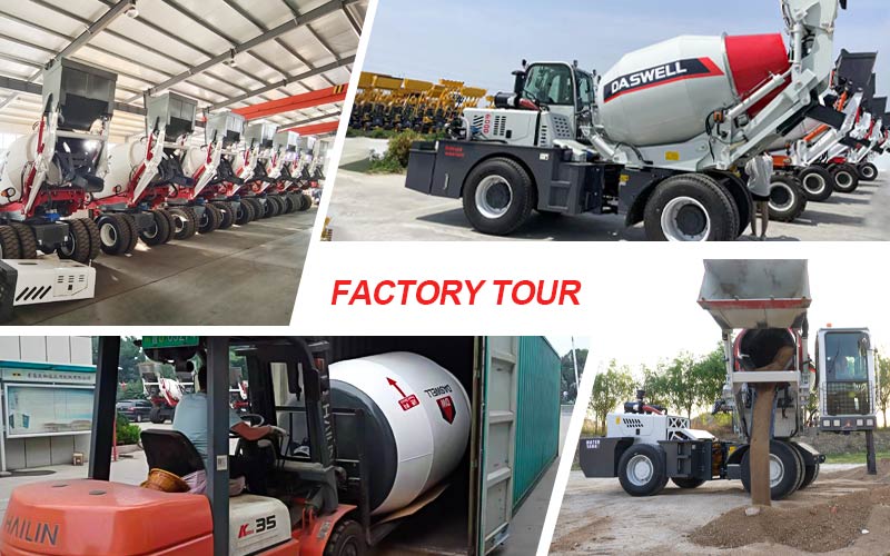 production factory of self loading concrete mixer