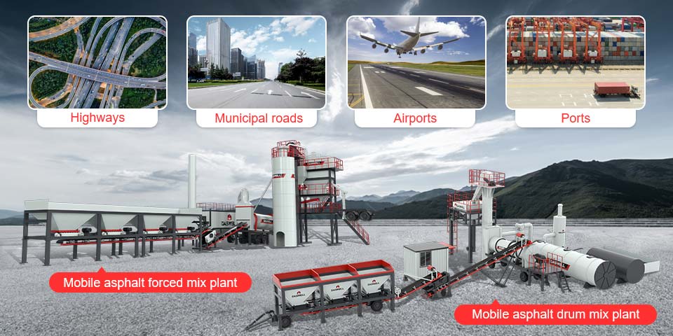 Application scope of mobile asphalt plant