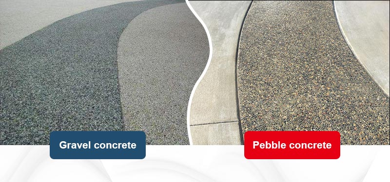 pebble concrete VS crushed stone concrete