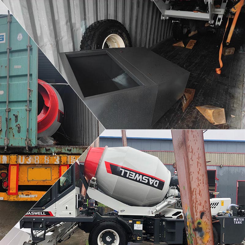 transport two self loading mixers