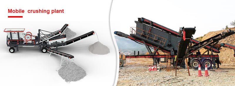 mobile crushing plant on site