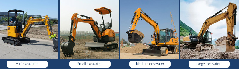 size of excavators