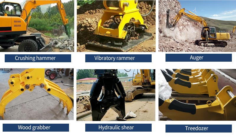 hydraulic attachments of excavator