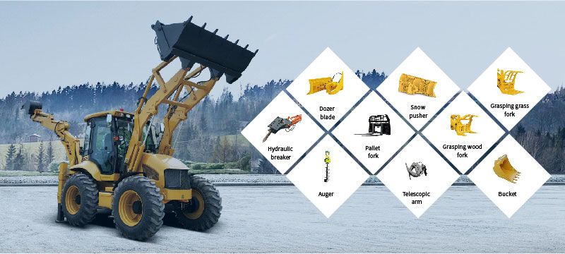 attachments of backhoe loader
