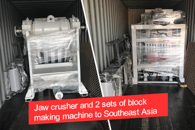 Jaw crusher and 2 sets of block making machine to Southeast Asia