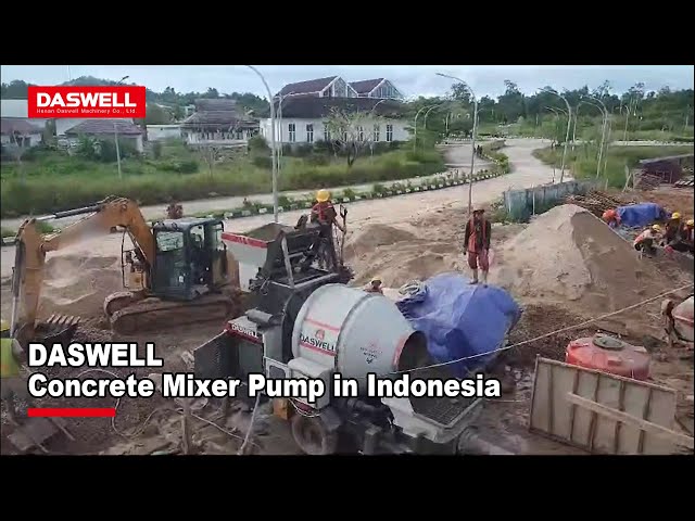 Daswell concrete mixer pump in Indonesia for house construction