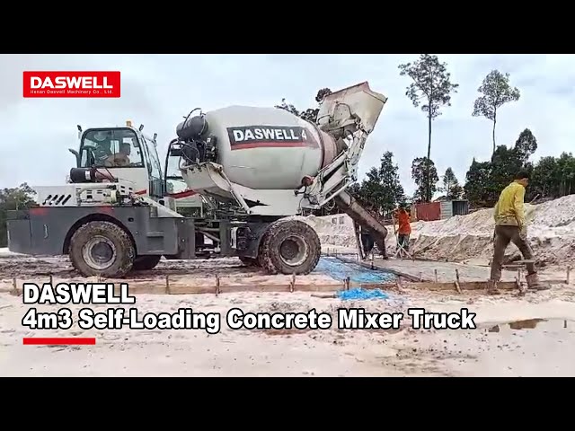 4m³ Self-Loading Concrete Mixer Truck working in Indonesia