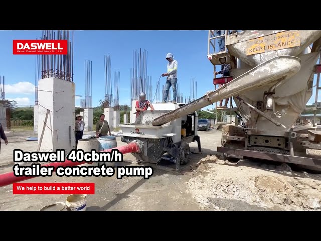 Daswell CPD40 trailer concrete pump works in Philippines
