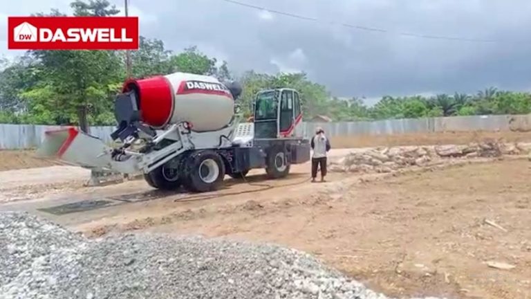 Daswell Concrete Machinery for Bridge Construction in Indonesia 1 4mÂł Self Loading Mixer