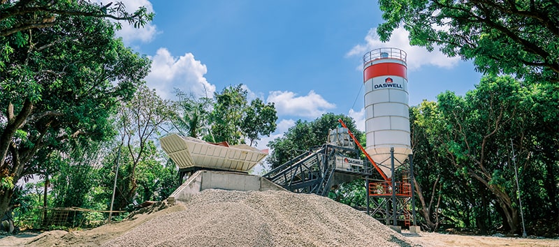 Daswell Skip hopper stationary concrete batching plant in Philippines