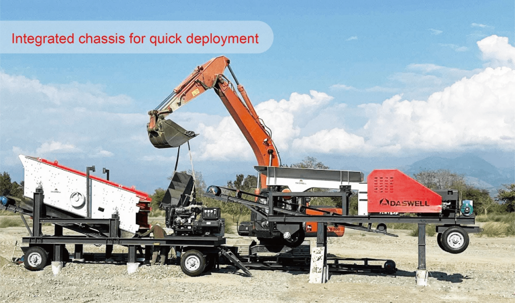 Integrated chassis for mini crusher deployment