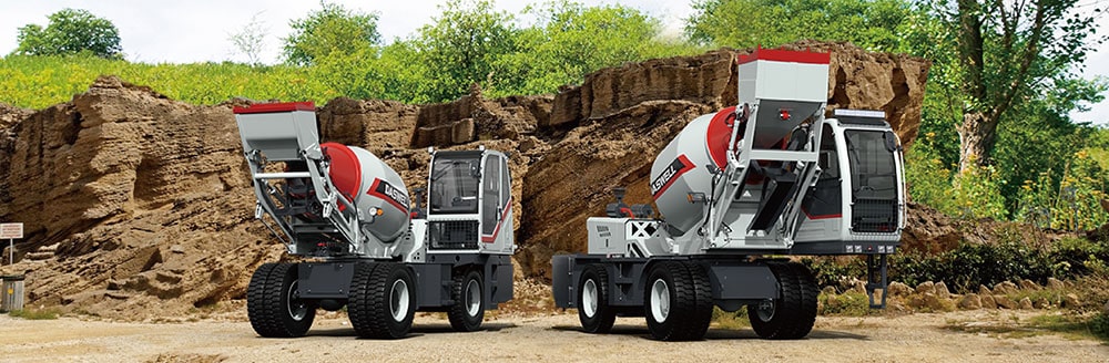 Two Self-Loading Concrete Mixers