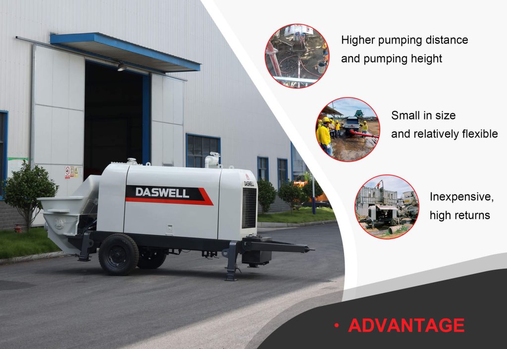 Portable Concrete Pump 1 Daswell trailer pump machine advantages