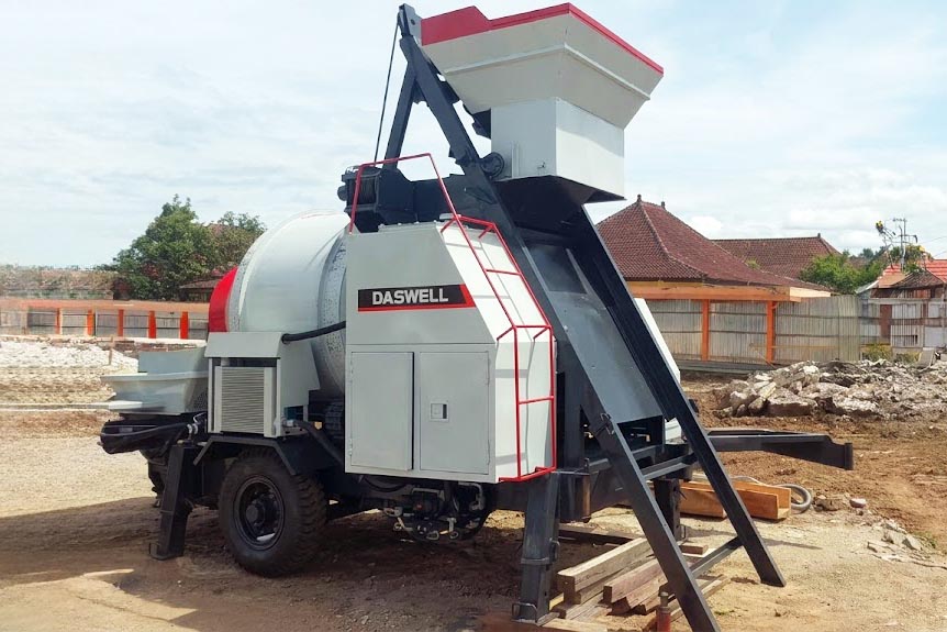 Dmp50 concrete mixer pump in indonesia – project case 1 Concrete mixer pump is being efficiently constructed in Indonesia