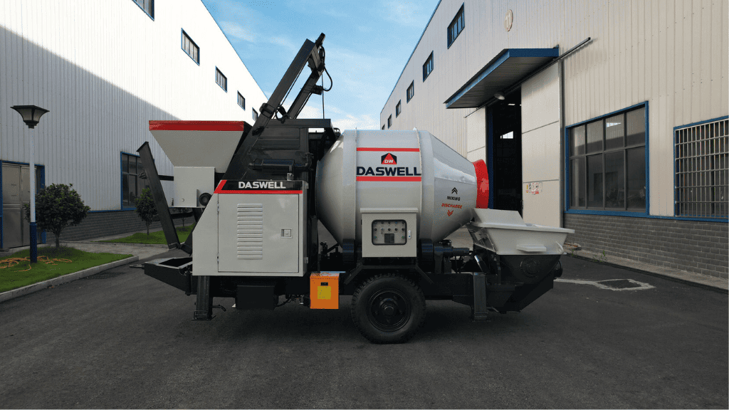 DASWELL concrete mixer pump for Road and Building Construction in Attambua, Indonesia 3 concrete mixer pump case