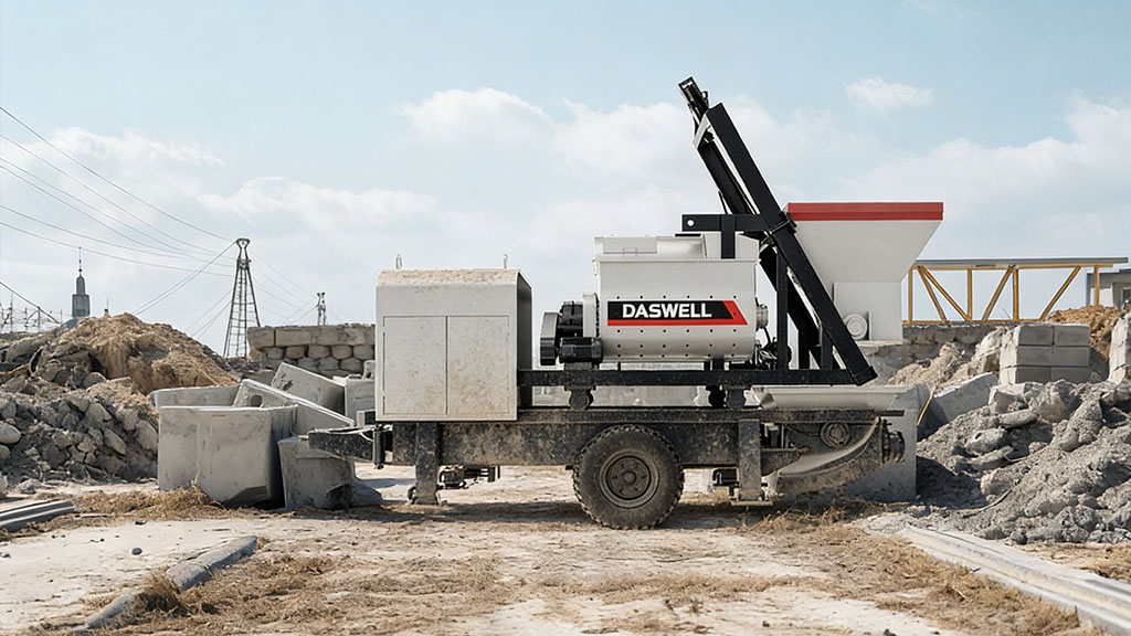 Twin shaft concrete mixer pump 6 twin shaft concrete mixer pump 6