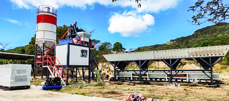 Daswell skip hooper stationary concrete batching plant in the philippines Daswell Skip Hooper Stationary Concrete Batching Plant in the Philippines