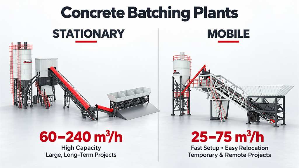 6 practical ways to improve concrete batching plant efficiency 4 2 types of Concrete Batching Plants