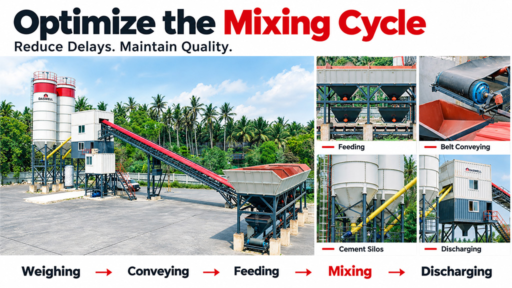 6 practical ways to improve concrete batching plant efficiency 1 Optimize the Mixing Cycle