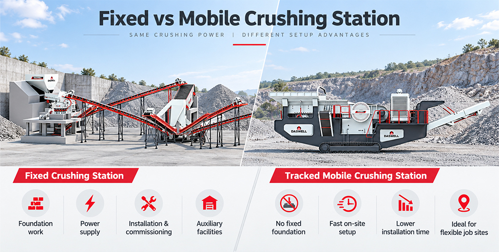 Stationary crushing plant vs. Mobile crushing plant Stationary Crushing Plant vs. Mobile Crushing Plant