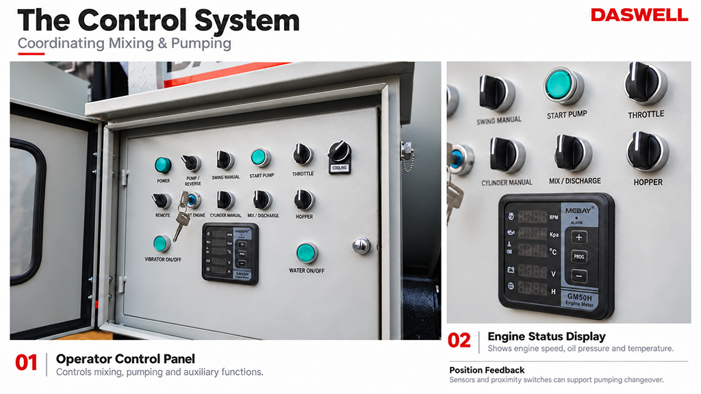 Control system of concrete mixer pump Control system of concrete mixer pump
