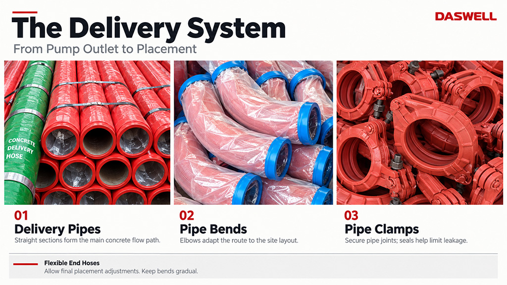 Delivery system of concrete mixer pump Delivery system of concrete mixer pump