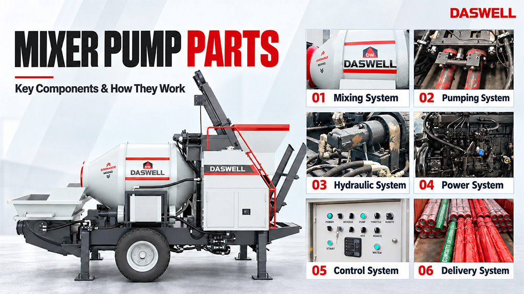 Concrete mixer pump parts: key components and how they work 5 Mixer pump parts of a concrete mixer pump