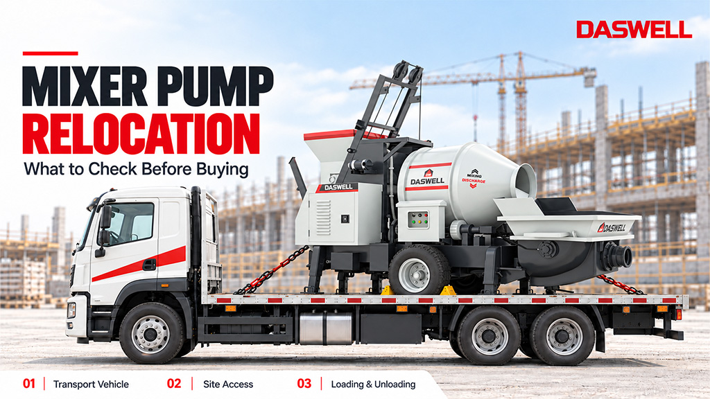 Portable concrete mixer pump: what to check for frequent site changes 3 portable concrete mixer pump for multiple jobsites