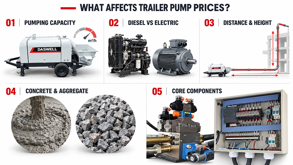 Trailer concrete pump price factors trailer concrete pump price factors